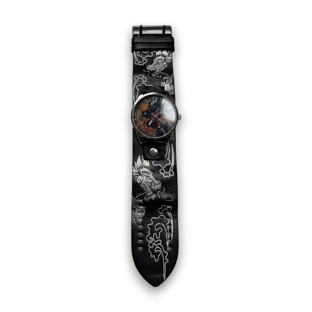 Archive Y2K Dragon strap bracelet with watch and dragon print