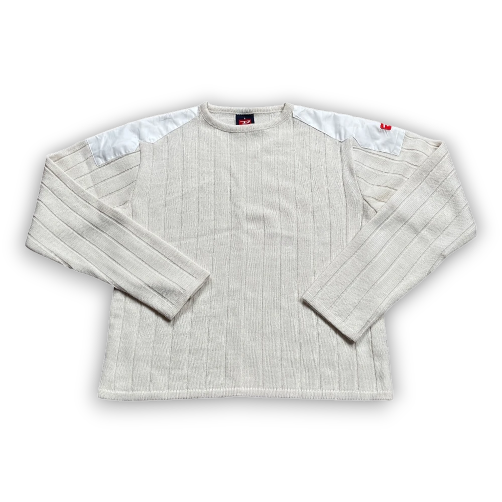 Streetwear Y2K white cream Diesel top 